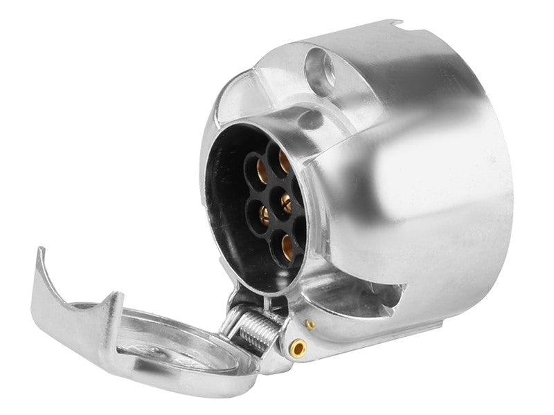 7 PIN-es csatlakozóaljzat pótkocsihoz, alumínium