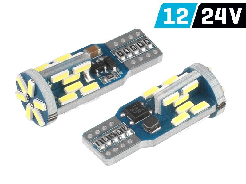 Izzó VISION W5W (T10) 12/24V 30x 4014 SMD LED, CANBUS, fehér, 2 db