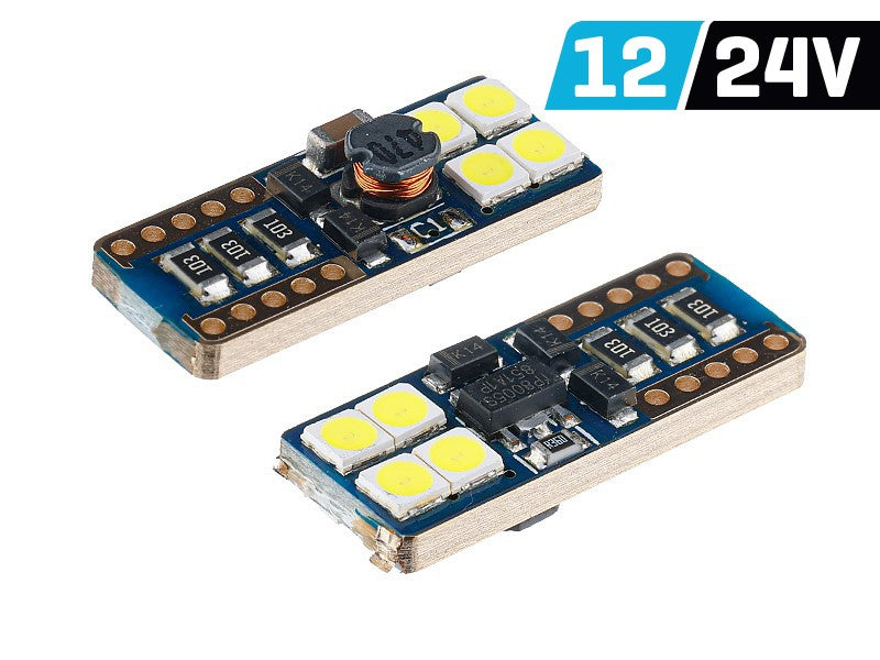Izzó VISION W5W (T10) 12/24V 8x 3030 SMD LED, nem poláris, CANBUS, fehér, 2 db