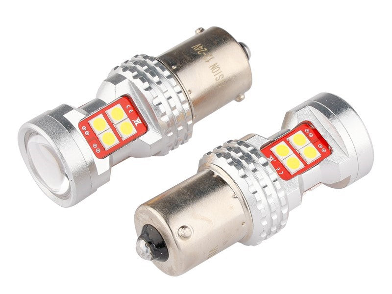 Izzó VISION R5W R10W BA15s 1224V 13x 3030 SMD LED nem poláris CANBUS fehér 2 db – kép 2