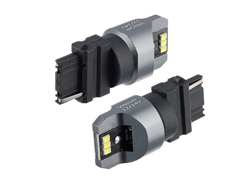 Izzó VISION P27W T25 1224V 6x 3020 SMD LED nem poláris CANBUS fehér 2 db – kép 2