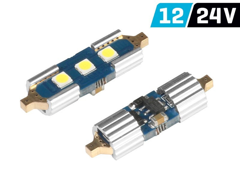 izzó VISION Festoon SV8.5 31mm 12/24V 3x 3030 SMD LED, nem poláris, CANBUS, fehér, 2 db