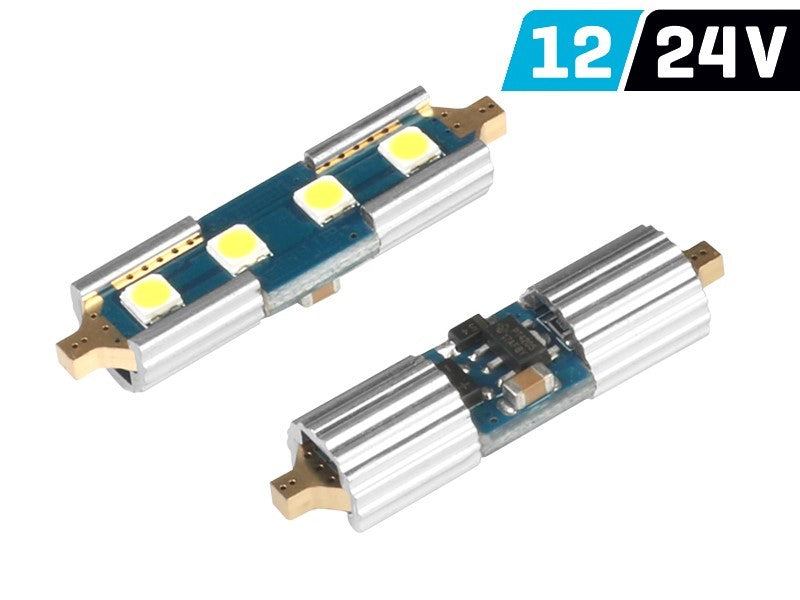izzó VISION Festoon SV8.5 36mm 12/24V 4x 3030 SMD LED, nem poláris, CANBUS, fehér, 2 db