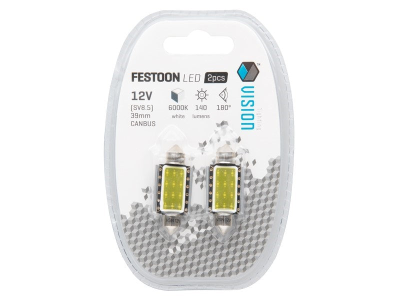 Izzó VISION Festoon SV85 39 mm 12V 12V 1x COB LED CANBUS fehér 2 db – kép 2
