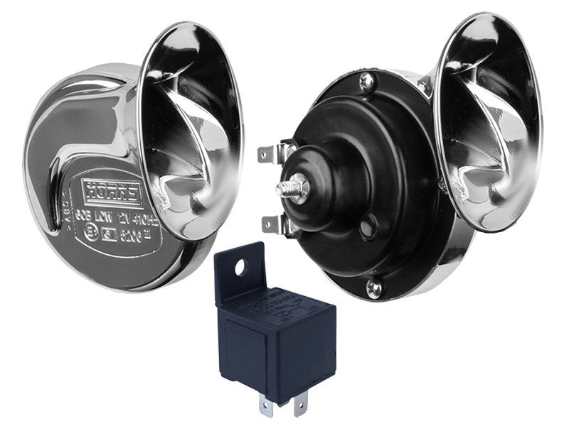 Kürt 12V, króm, relével, 2 db