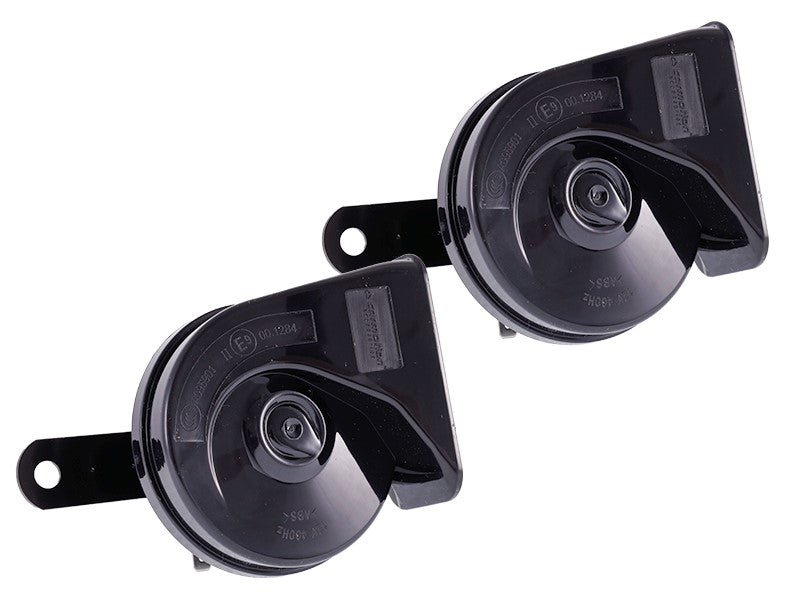 Kürt 12V, 118 dB, kéttónusú, csigatípusú, átm. 85 mm, egyenes, E9 homologizáció, 2 db.