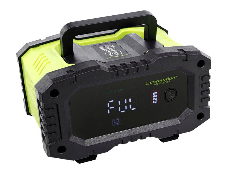 Intelligens digitális egyenirányító 12V 10A 6 - 200 Ah, 24V 5A, 6 - 100 Ah akkumulátorokhoz