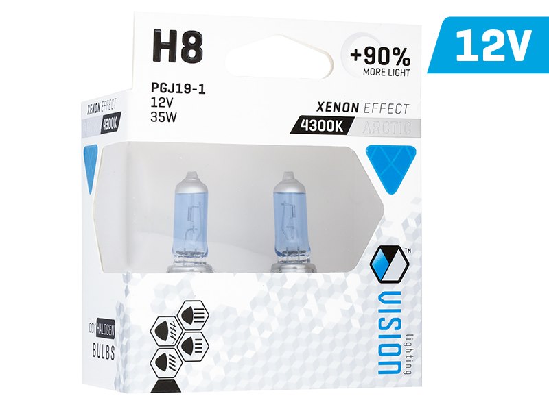 Izzók VISION sarkvidéki fehér H8 12V 35W PGJ19-1 U E4 + 90%, 2 db