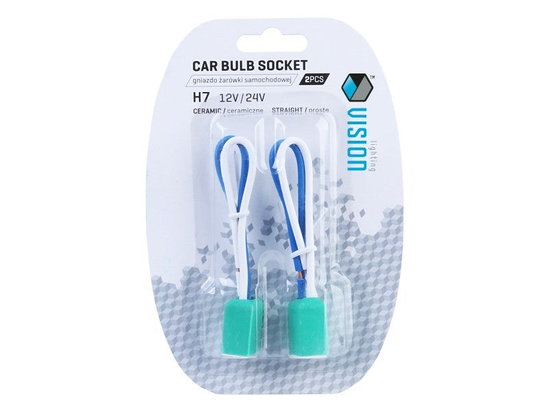 Izzó foglalat H7 egyenes kerámia 15cm kábel 2 db – kép 2