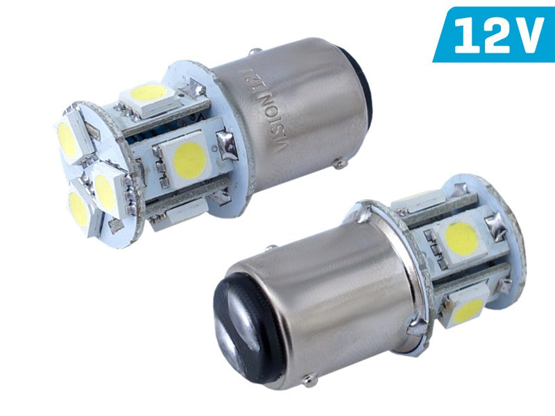 Izzó VISION P21 / 5W BAY15d 12V 8x 5050 SMD LED, fehér, 2 db