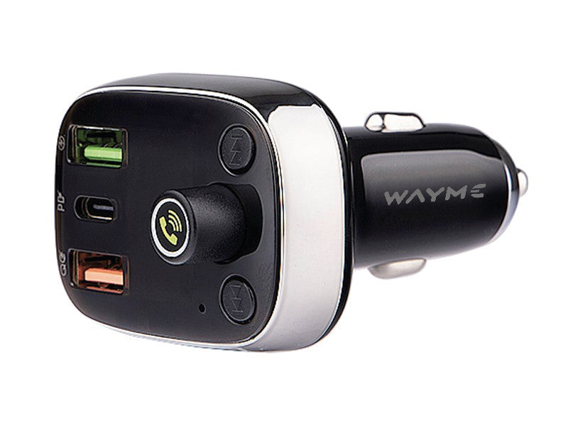 WAYME FM adó 12/24V USB-C PD-vel, QC4.0 +, Auto-ID, voltmérő és HandsFree