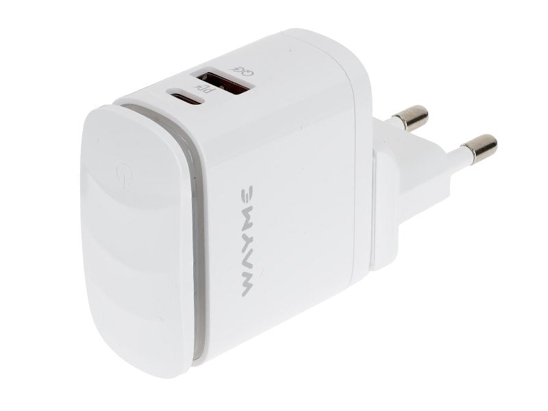 WAYME 25W USB C PD  QC30 hálózati töltő érintős LED lámpával  adapterek   csatlakozók EU UK és USA aljzatokhoz – kép 2