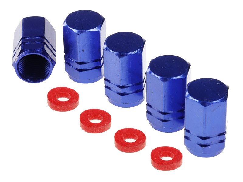 Szelepsapka alumínium hatszögletű 5 db kék – kép 2