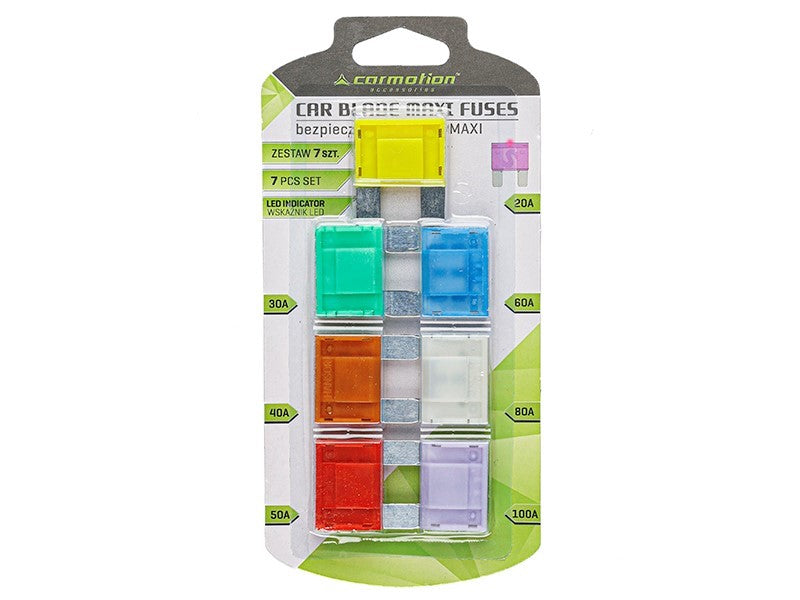 MAXI biztosíték LED-es kijelzővel, 7 db