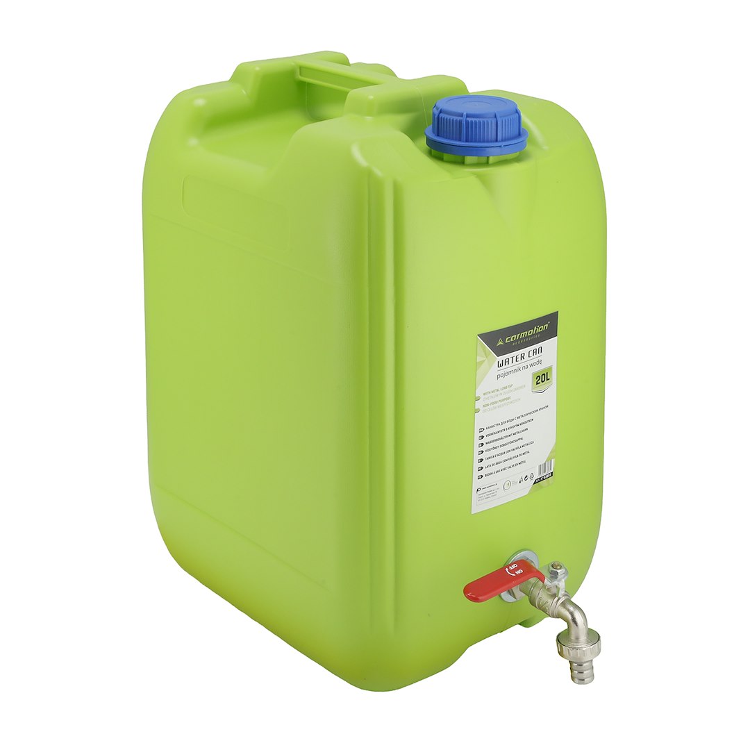 Víztartály hosszú fém menetes csapszeleppel, 20 l-es vízkanna