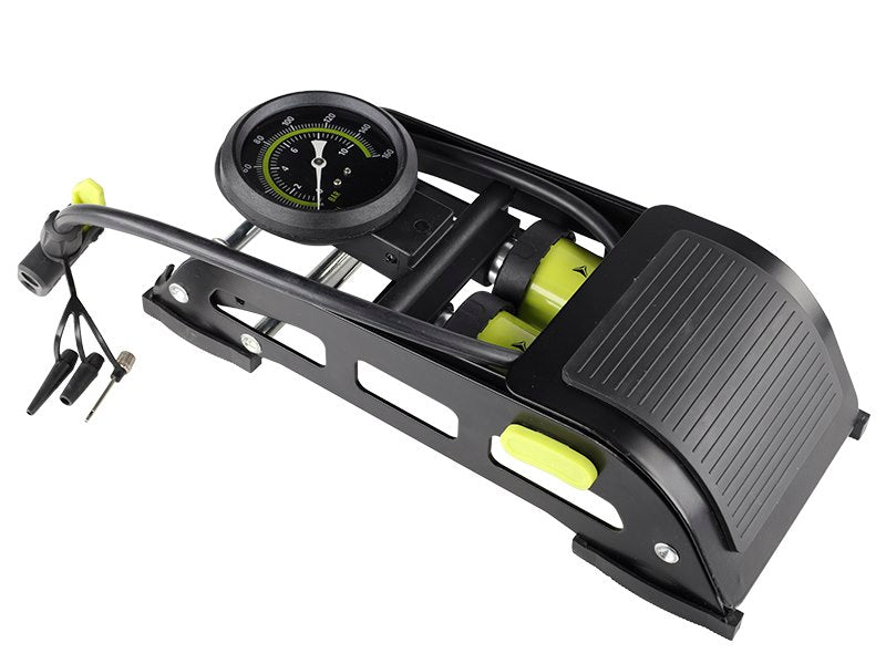 Dupla dugattyús lábszivattyú analóg nyomásmérővel, max. 11 BAR / 160 PSI