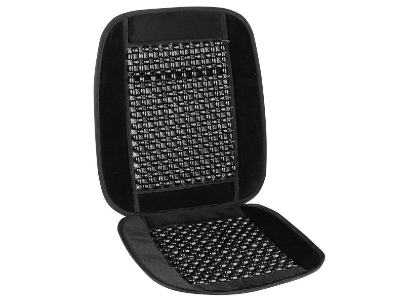 Velúrral szegélyezett gyöngyszőnyeg, fekete