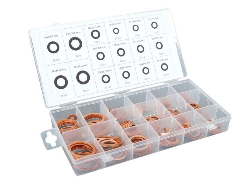 Réz alátétek, 150 db