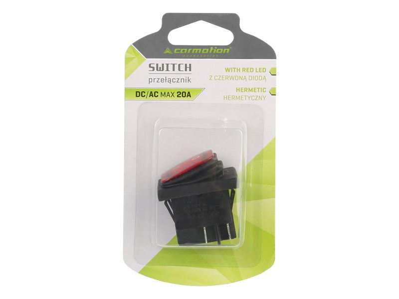 Billenőkapcsoló DC 12V 24V AC 125V 250V piros – kép 2