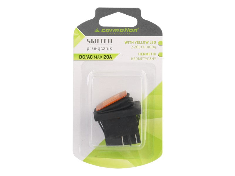 Billenőkapcsoló DC 12V 24V AC 125V 250V sárga színű – kép 2