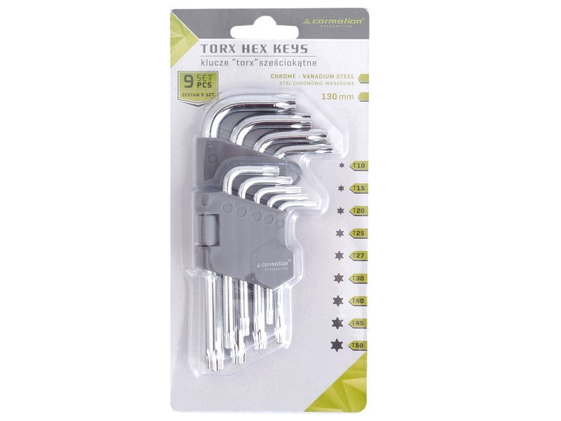 Torx hatlapos kulcsok 130mm T10 T50 9 db – kép 2
