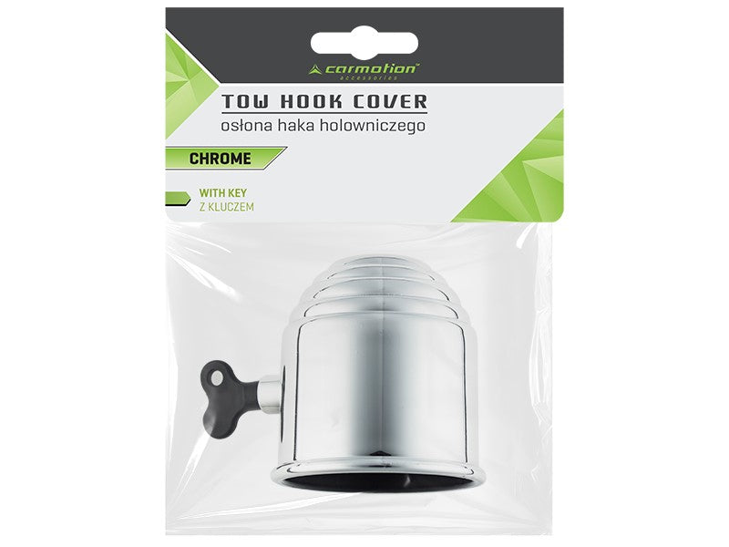 Vonóhorog gömbfedél kulccsal króm – kép 2