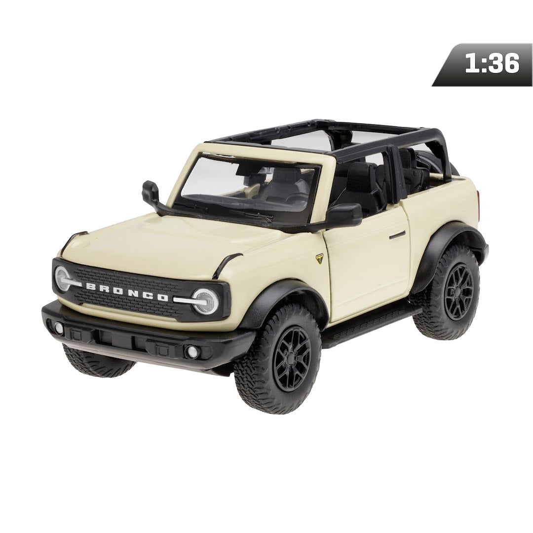 Modell 1:36 RMZ Ford Bronco Badlands 2023 - Open Top, krémszínű