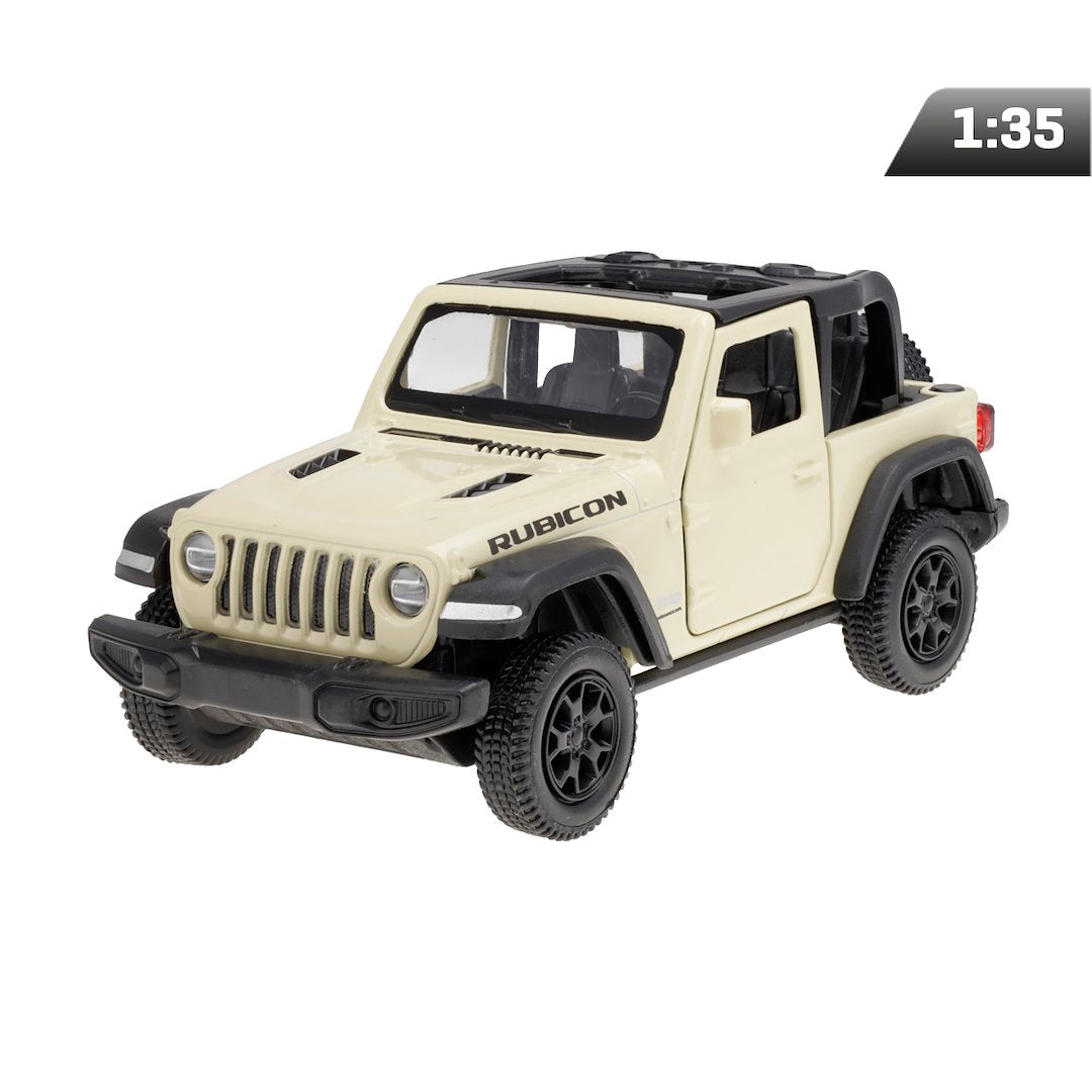1:35 RMZ modell Jeep Wrangler Rubicon 2021 kabrió, krémszínű