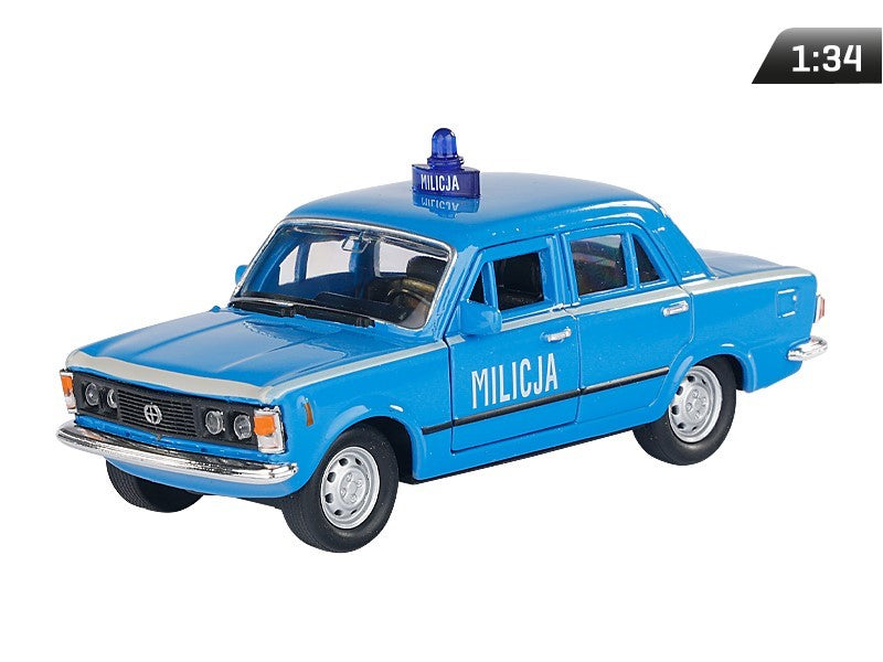 1:34-es modell, PRL FIAT 125p MILICJA, kék (A884F125MIN)