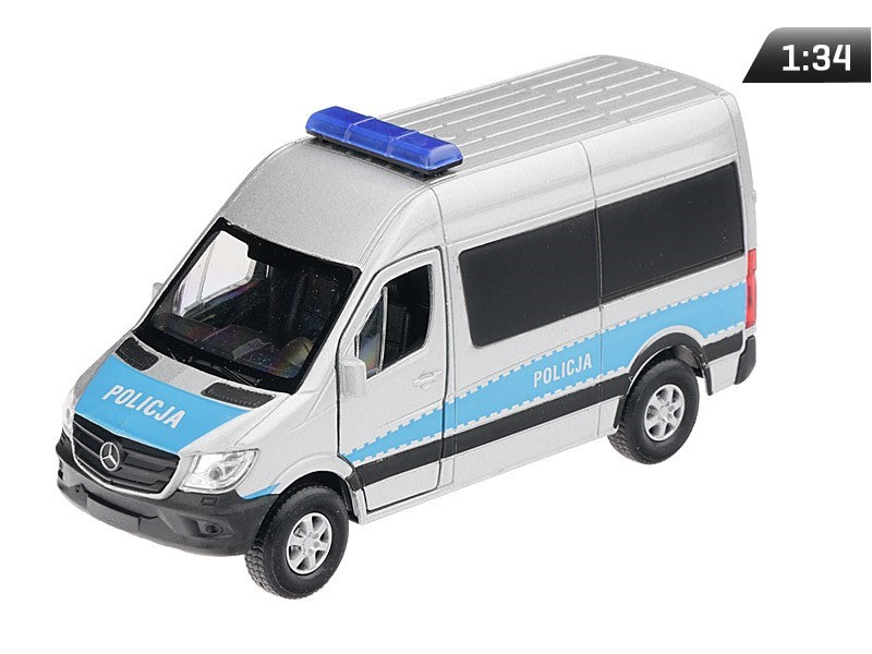 1:34-es modell, Mercedes-Benz Sprinter POLICE, ezüst (A884MBSPOS)