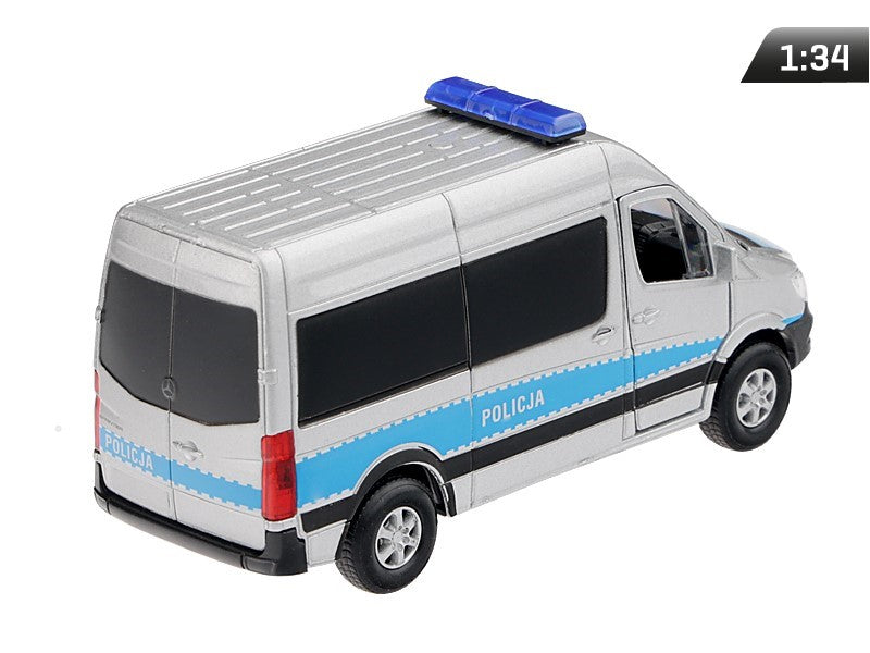 1:34 es modell Mercedes Benz Sprinter POLICE ezüst A884MBSPOS – kép 2