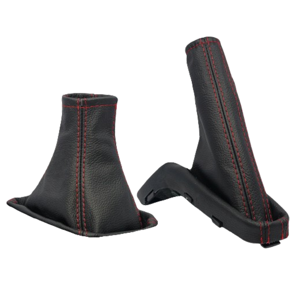 Opel Astra G bőr váltószoknya és kézifékszoknya szett 1998-2009 piros varrással