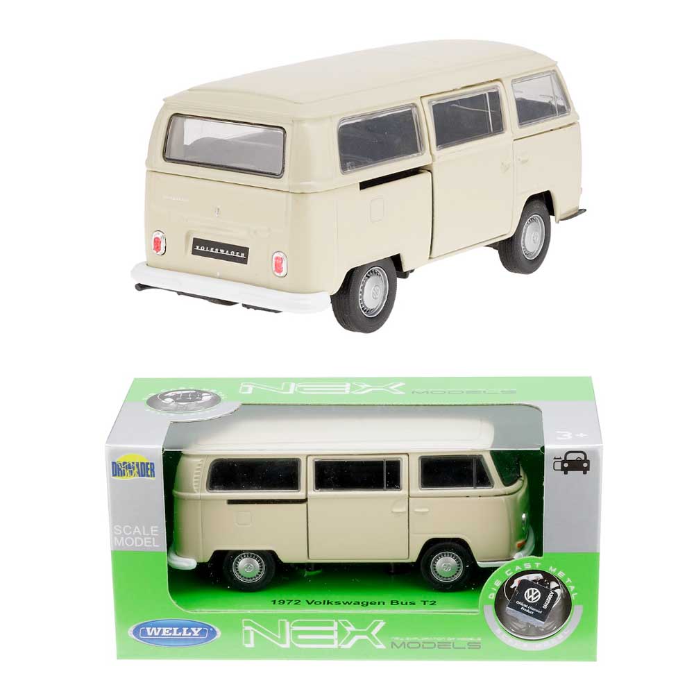 Volkswagen Bus T2 1972 modell – 1:34, krémszínű