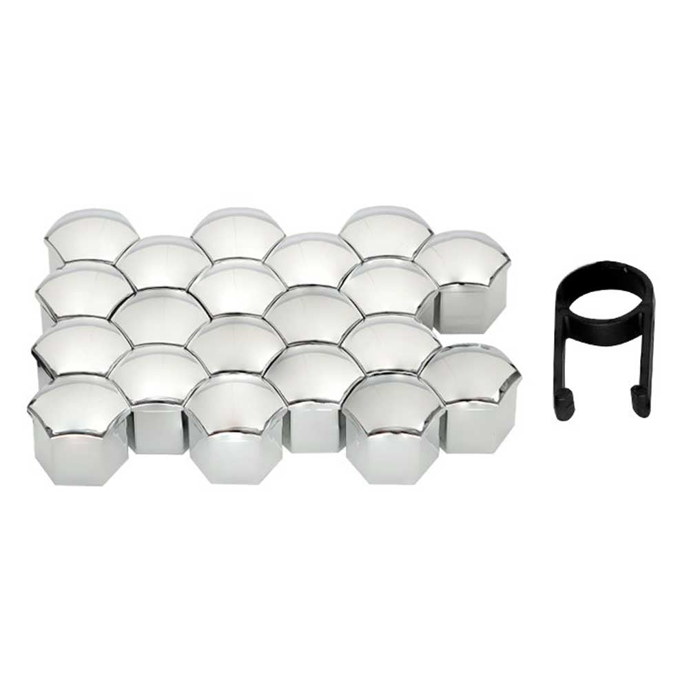 Kerékcsavar védőkupak készlet – 17 mm, króm (20 db)