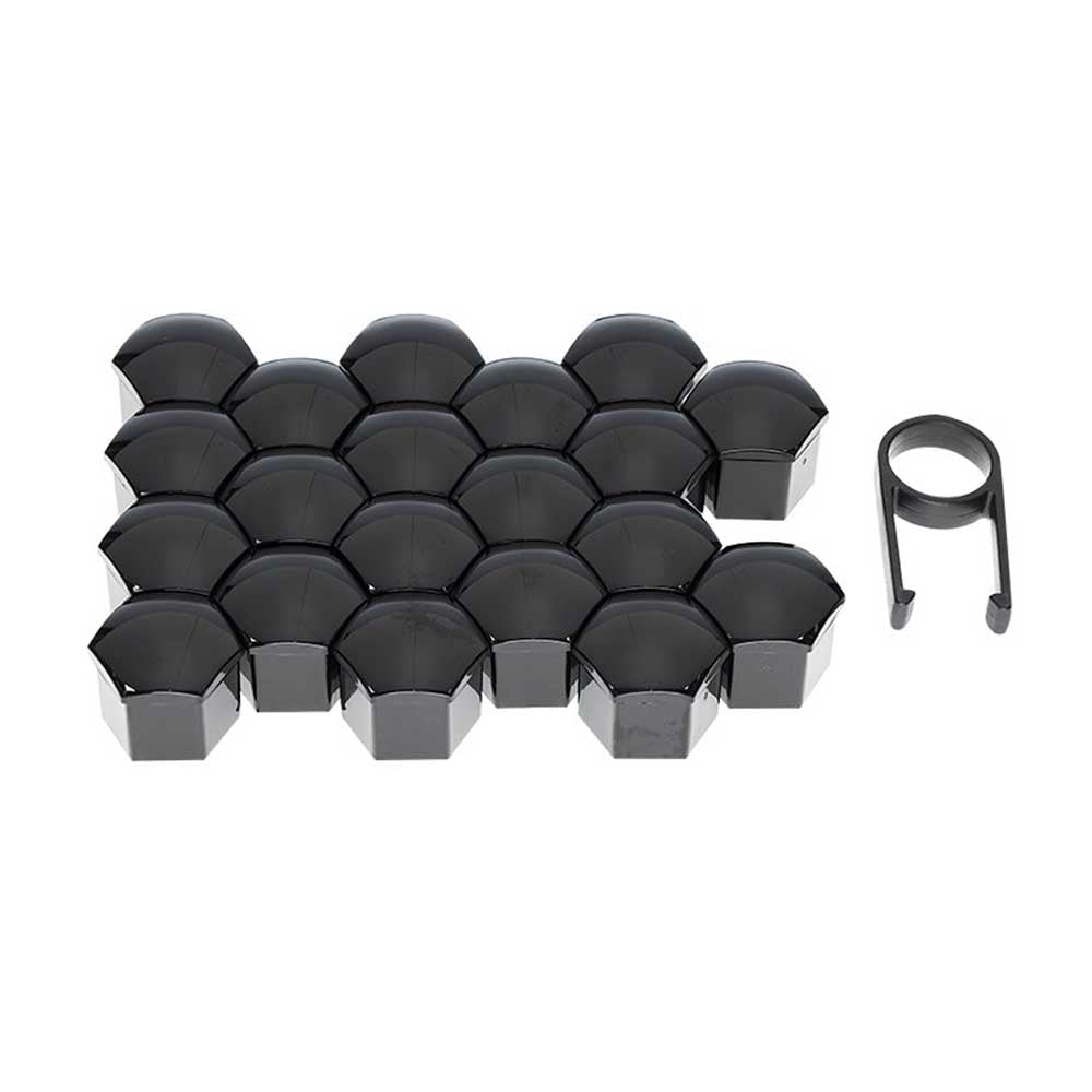 Kerékcsavar védőkupak készlet – 19 mm, fekete (20 db)