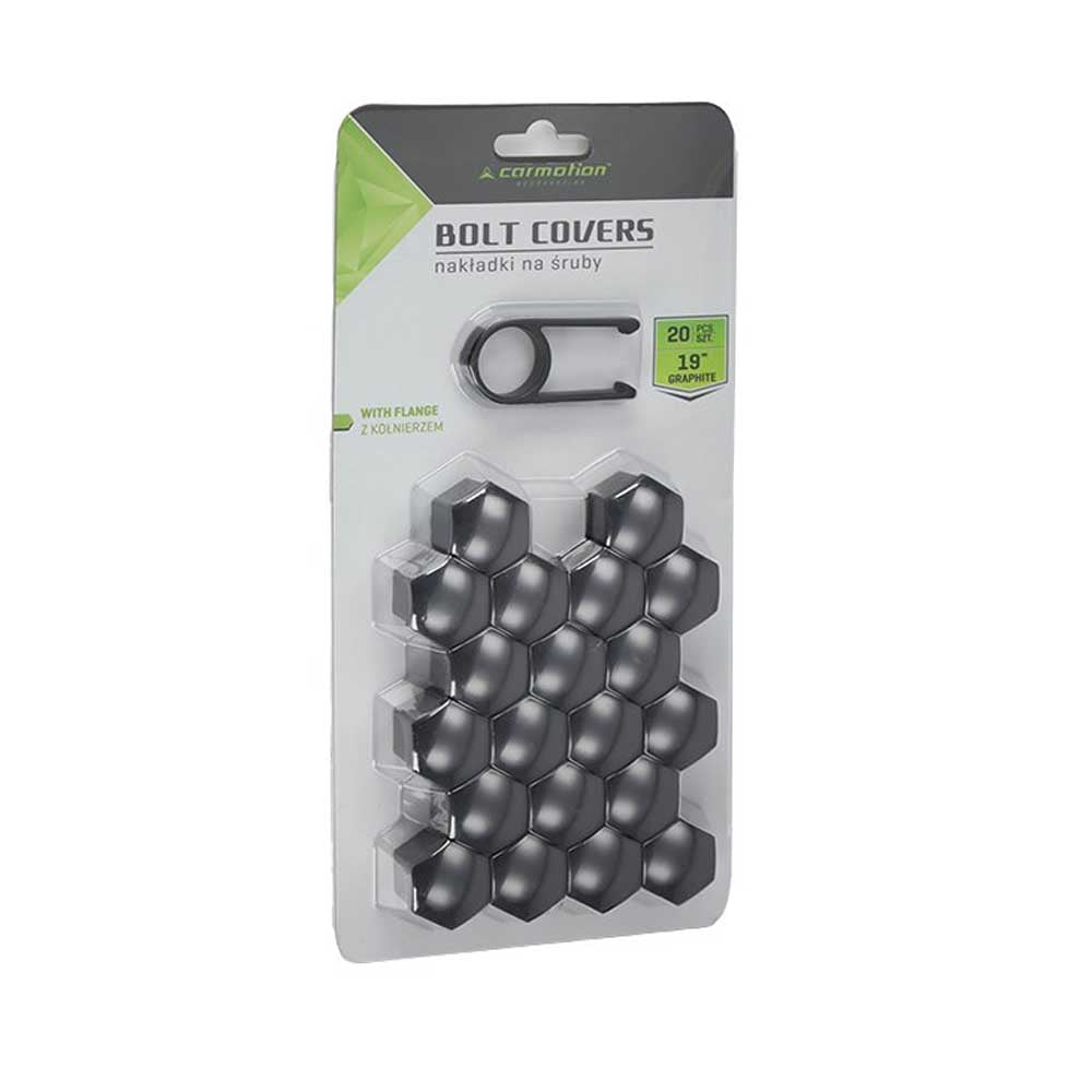 Kerékcsavar védőkupak készlet – 19 mm, grafit (20 db)