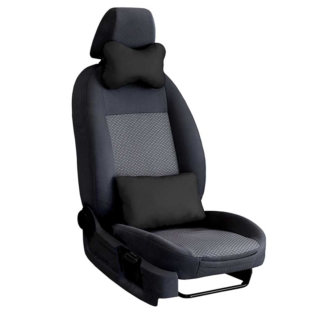 Autós nyakpárna és derékpárna - Fekete bőr