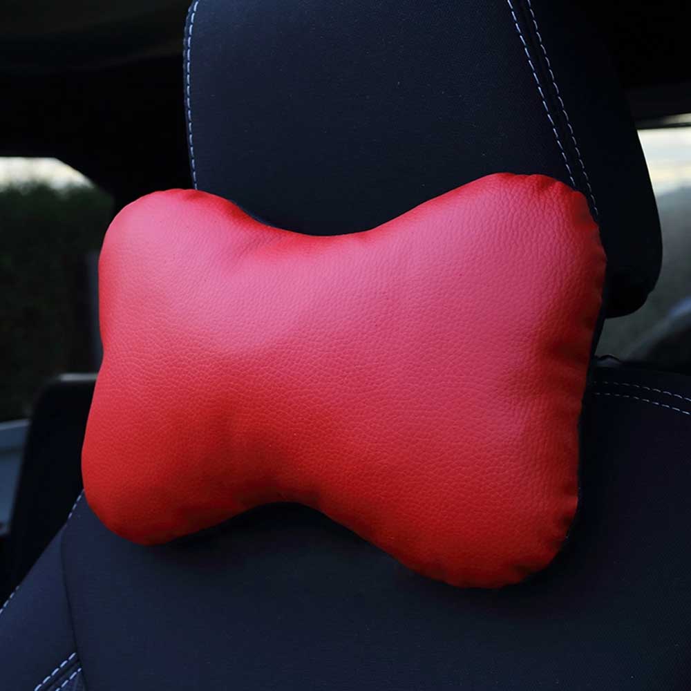 Autós nyakpárna és derékpárna - Piros bőr