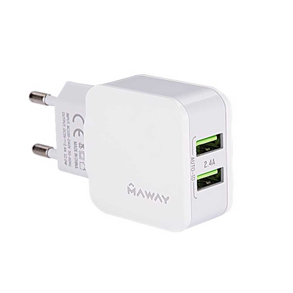 2 darab USB porttal ellátott hálózati töltő