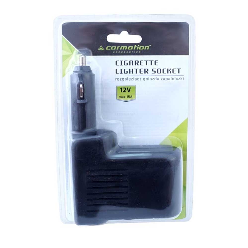 Háromágú szivargyújtó elosztó (fekete, 12–24V, dönthető)