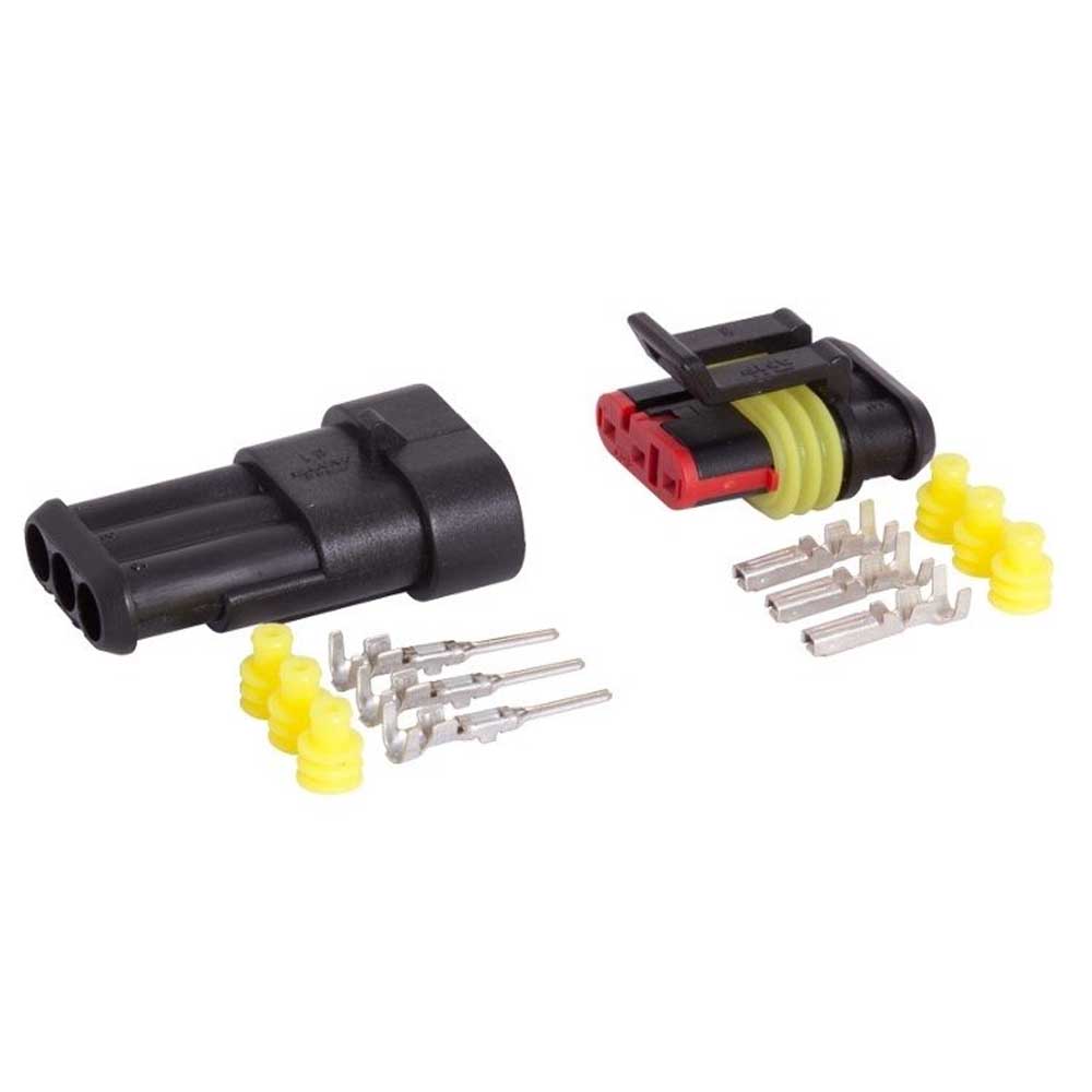 Háromágú hermetikus csatlakozó (dugó + aljzat, 12V)