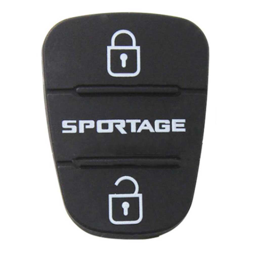 Fekete színű, 3 gombos Kia Sportage gombsor. Fehér mintával.