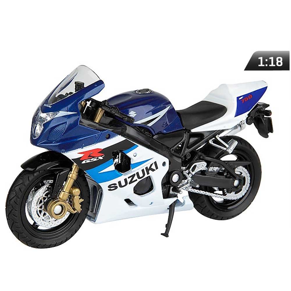 Motor modell – Suzuki GSX-R750 (1:18, kék–fehér)