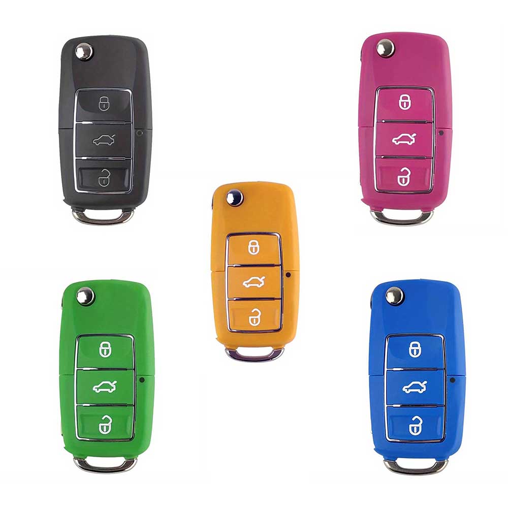 3 gombos Skoda bicskakulcsok, kulcsházak több színben.