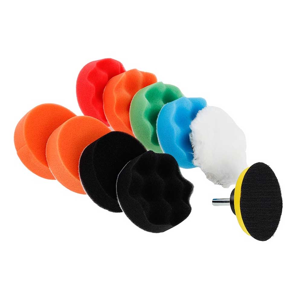 10 db-os polírozó szett különféle keménységű szivacsokkal, adapterrel