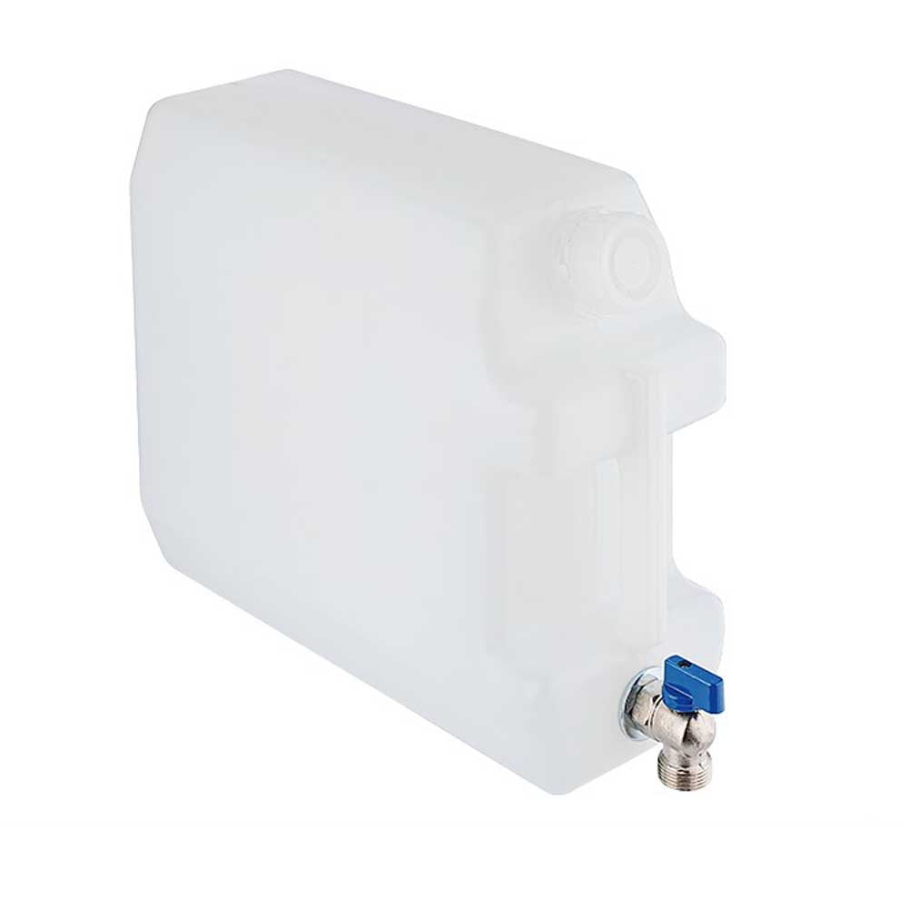 10 literes víztartály felső fém csappal – fehér