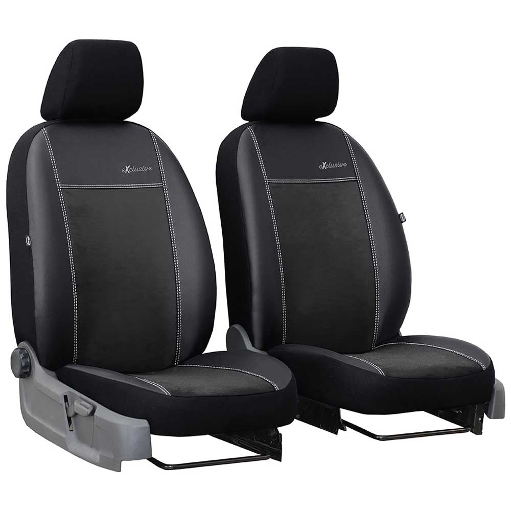 Exclusive Alkantara 1+1 Univerzális üléshuzat alcantara és ökológiai bőr anyagokból fekete színben