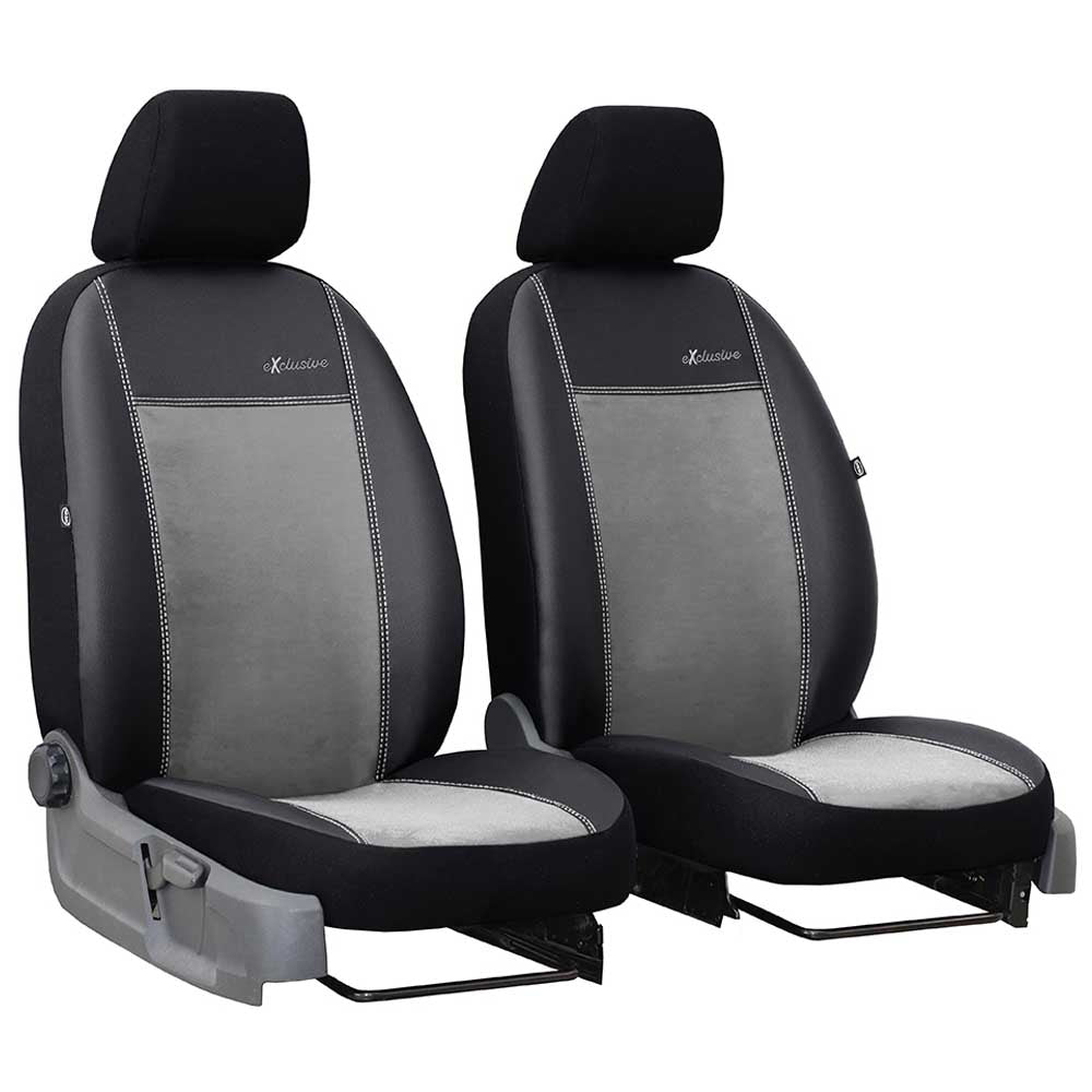 Exclusive Alkantara 1+1 Univerzális üléshuzat alcantara és ökológiai bőr anyagokból világos szürke színben