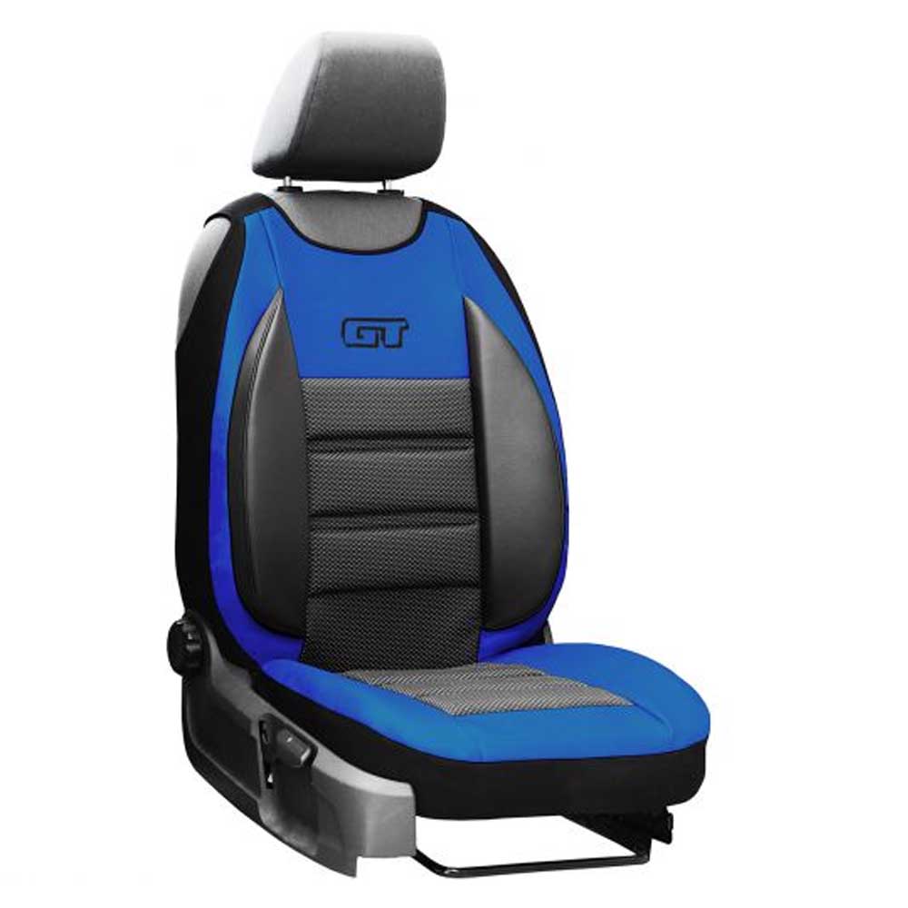GT Ergonomic Univerzális 1 részes huzat vezetői ülésekhez kék színben, profilozott háttámlával, ökológiai bőr és szövet anyagokból