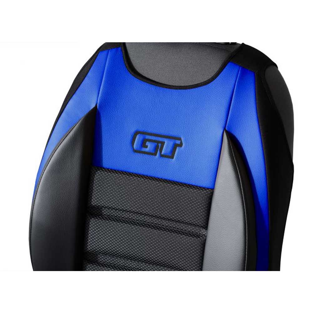GT Ergonomic Univerzális 1 részes huzat vezetői ülésekhez kék színben, profilozott háttámlával, ökológiai bőr és szövet anyagokból